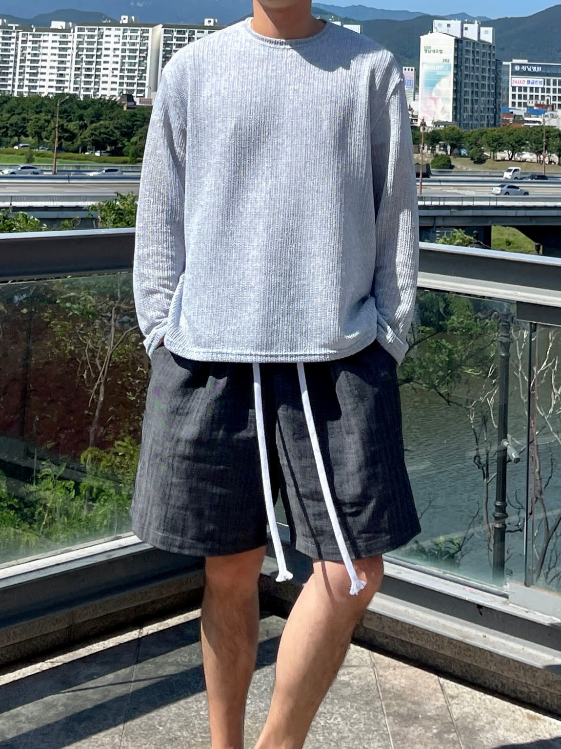 String Linen Denim Shorts (2color)