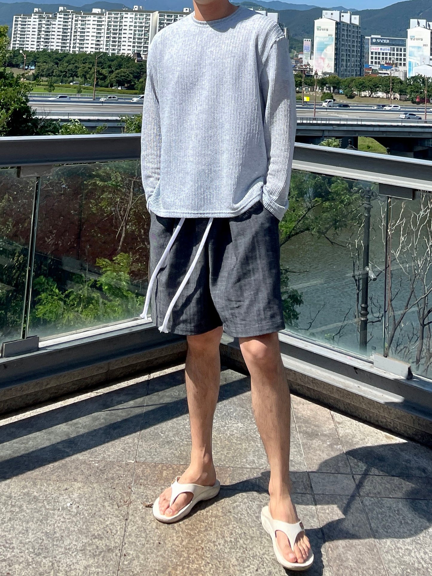 String Linen Denim Shorts (2color)