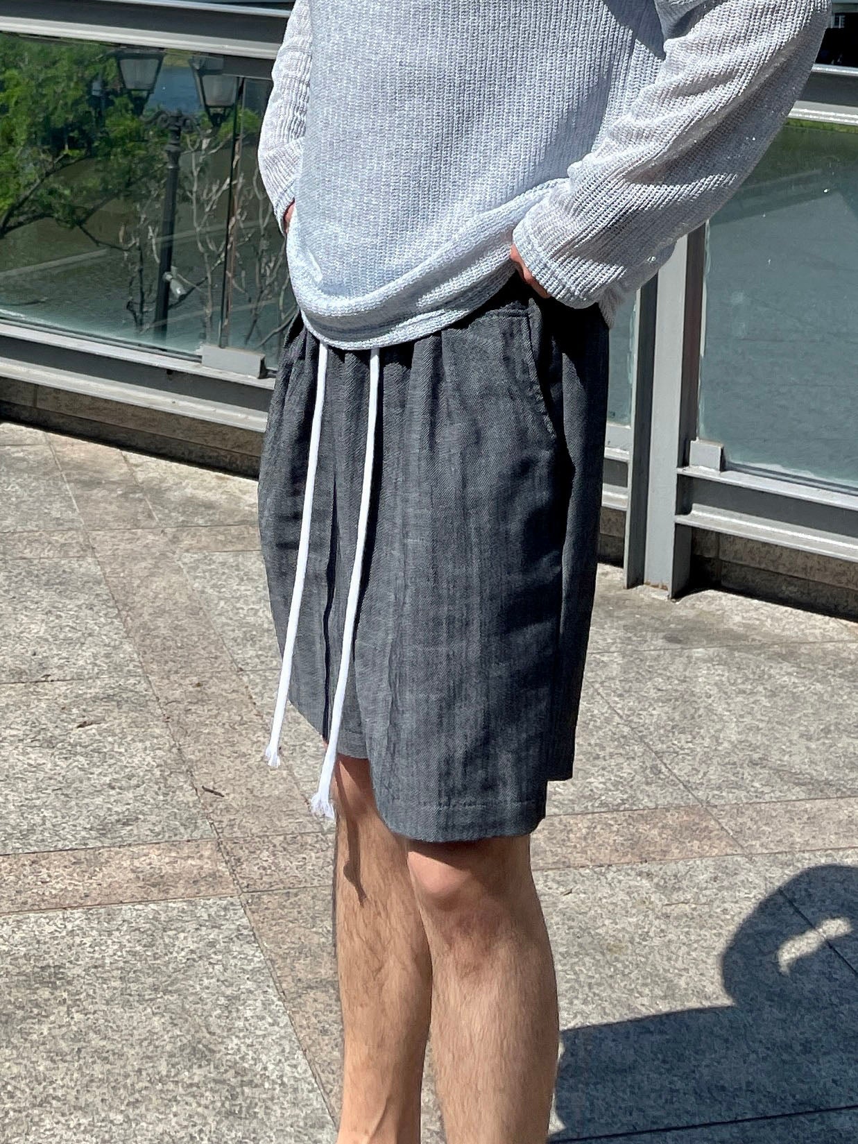 String Linen Denim Shorts (2color)
