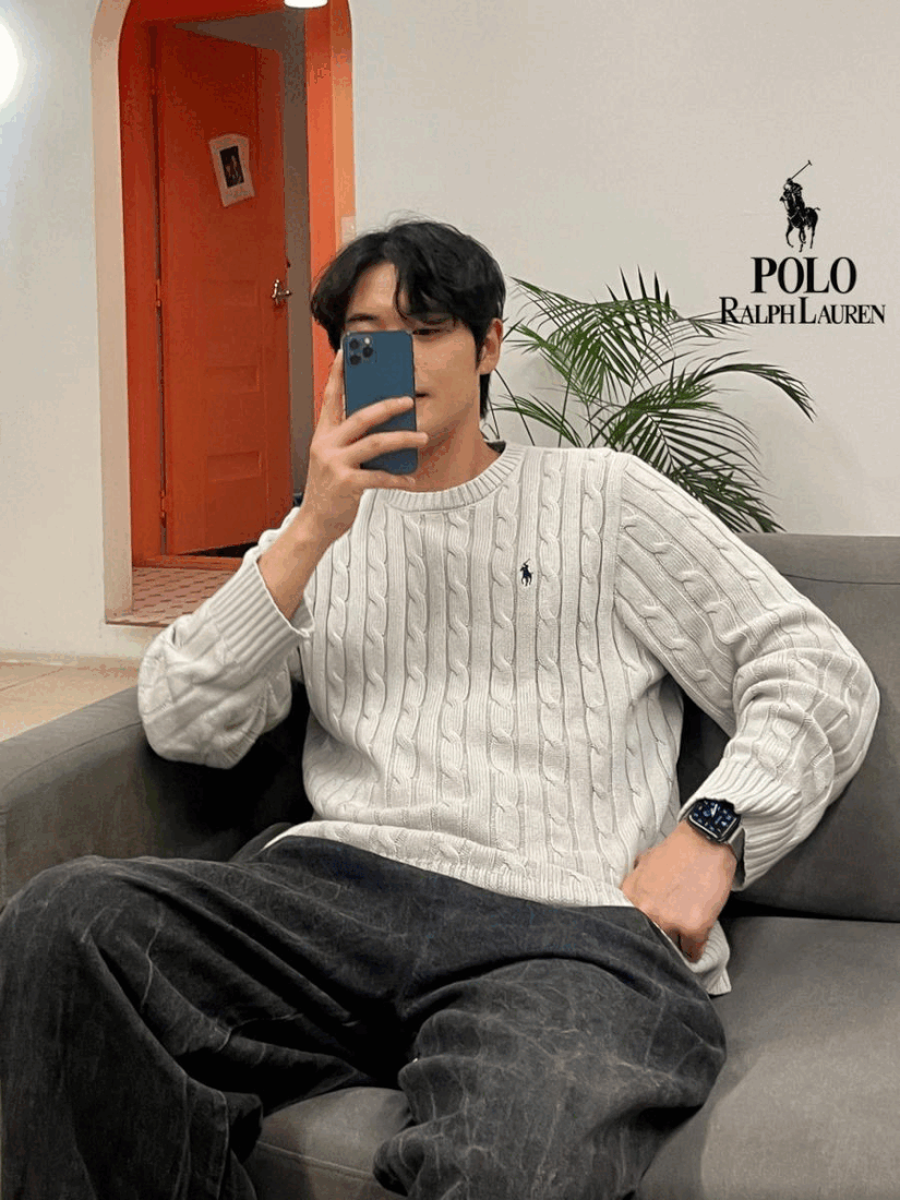 폴로랄프로렌 남녀꽈배기니트 케이블 크루넥 니트 (3color)