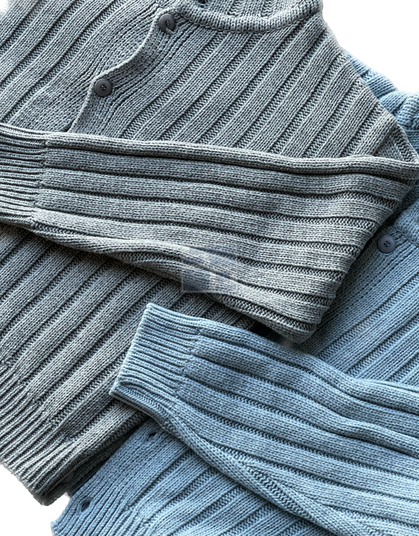 Ribbed Wool Cardigan Jacket Skyblue