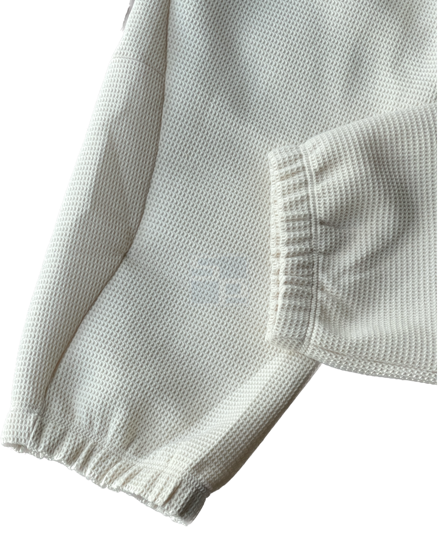 Balloon Woolen Jacket Pants Setup White ivory