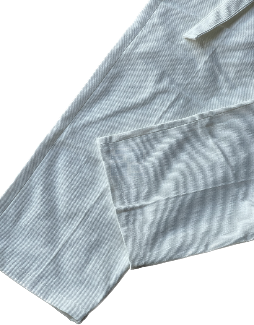 Belted Regular Pants White ivory