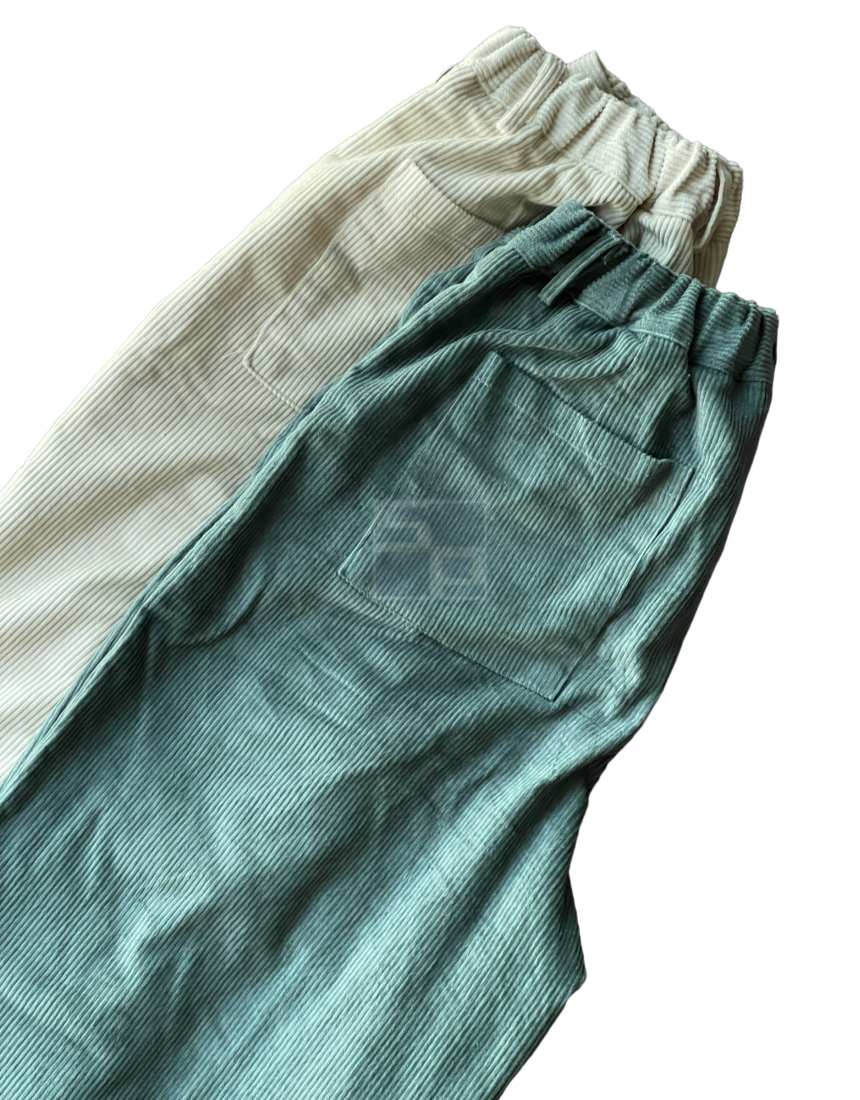 Two Tuck Balloon Corduroy Pants Cream
