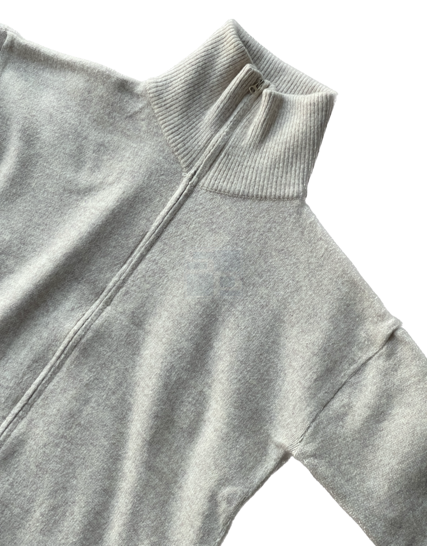 Turtleneck Knit 2way Zipup Skyblue