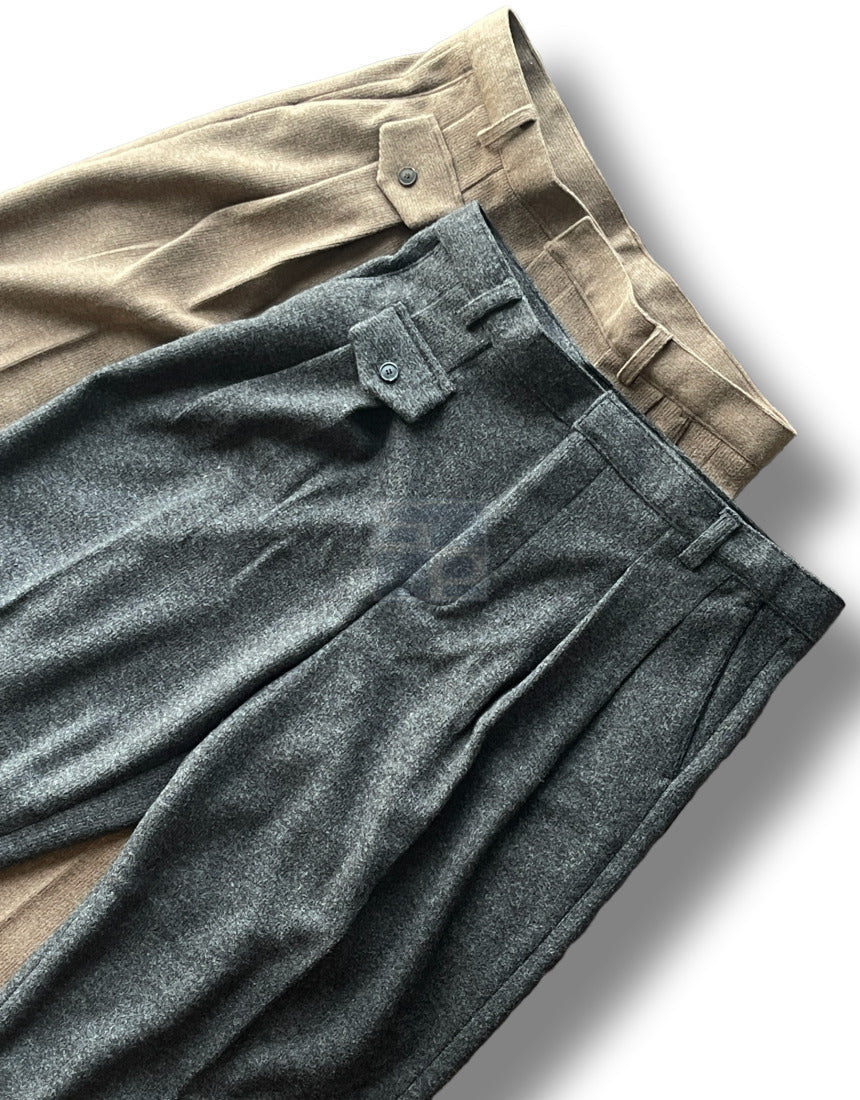 Sakariba Pintuck Wide Slacks Charcoal