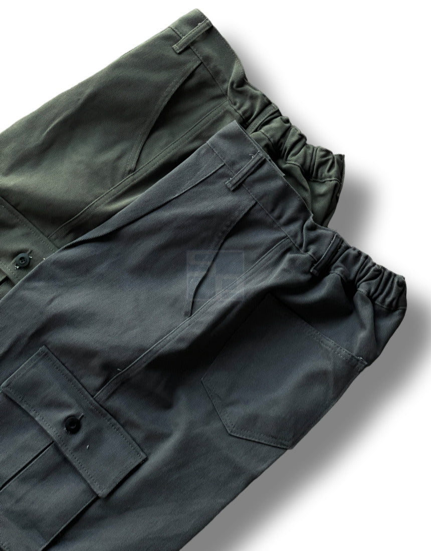 Nonfaded Row Cotton Wide Cargo Pants Charcoal
