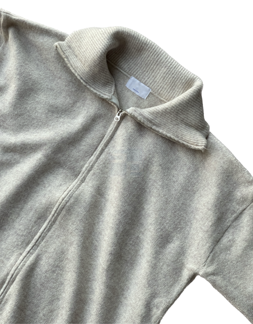 Turtleneck Knit 2way Zipup Skyblue