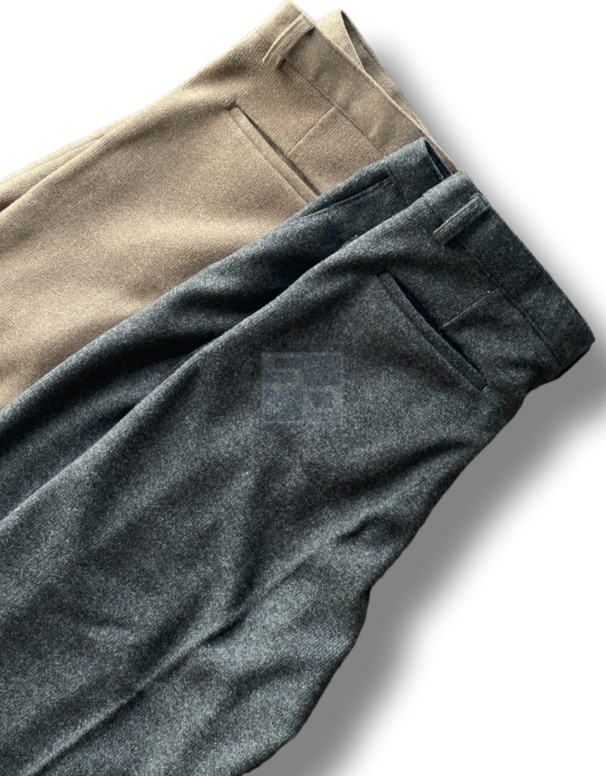 Sakariba Pintuck Wide Slacks Brown