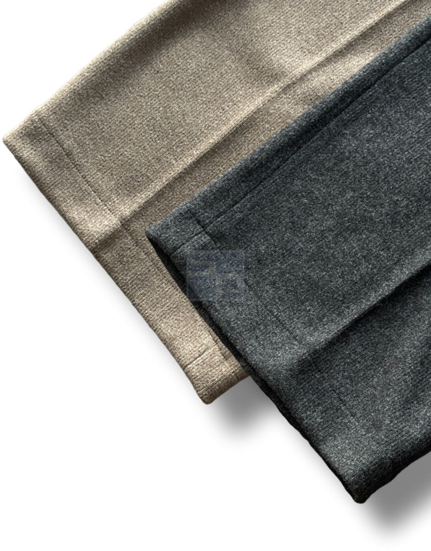 Sakariba Pintuck Wide Slacks Brown
