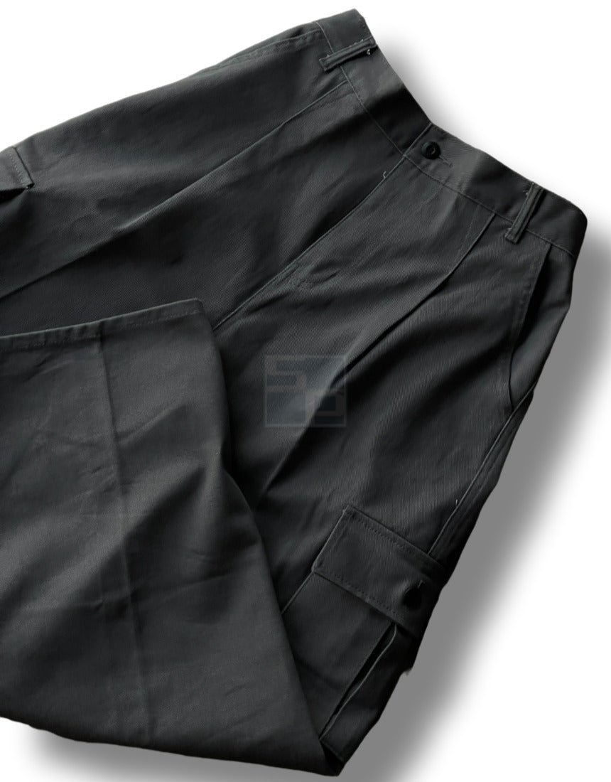 Nonfaded Row Cotton Wide Cargo Pants Charcoal