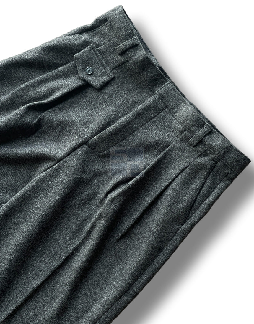 Sakariba Pintuck Wide Slacks Brown