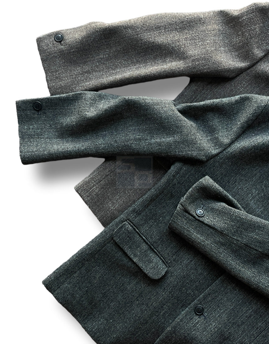 Herringbone 3 Button Casual Blazer Dark beige