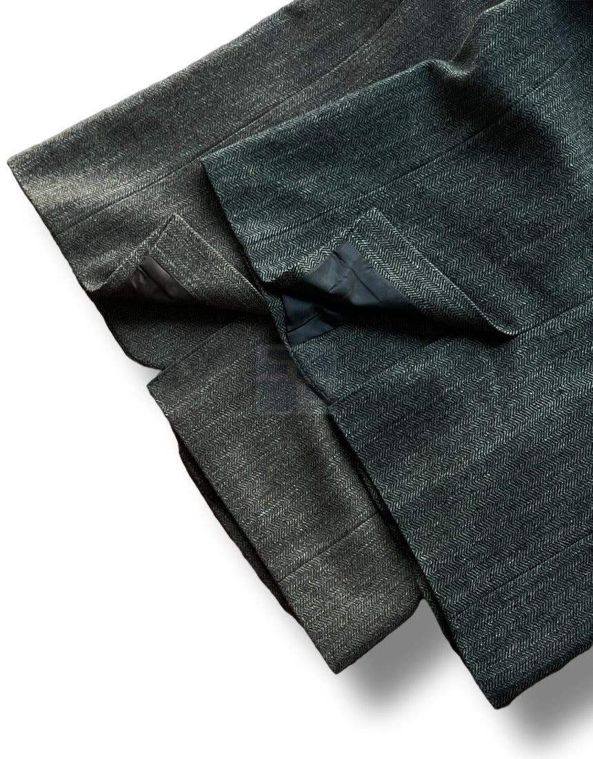 Herringbone 3 Button Casual Blazer Dark beige