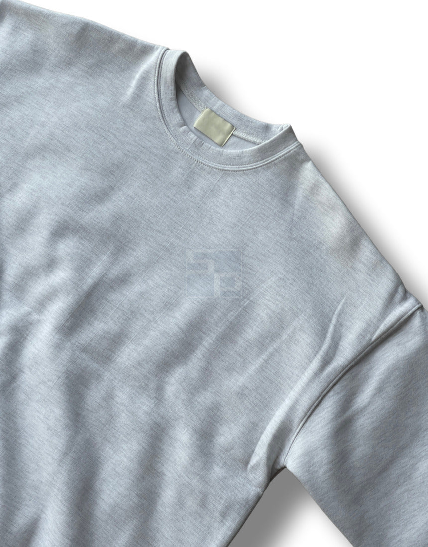 Overfit Pullover MTM White melange