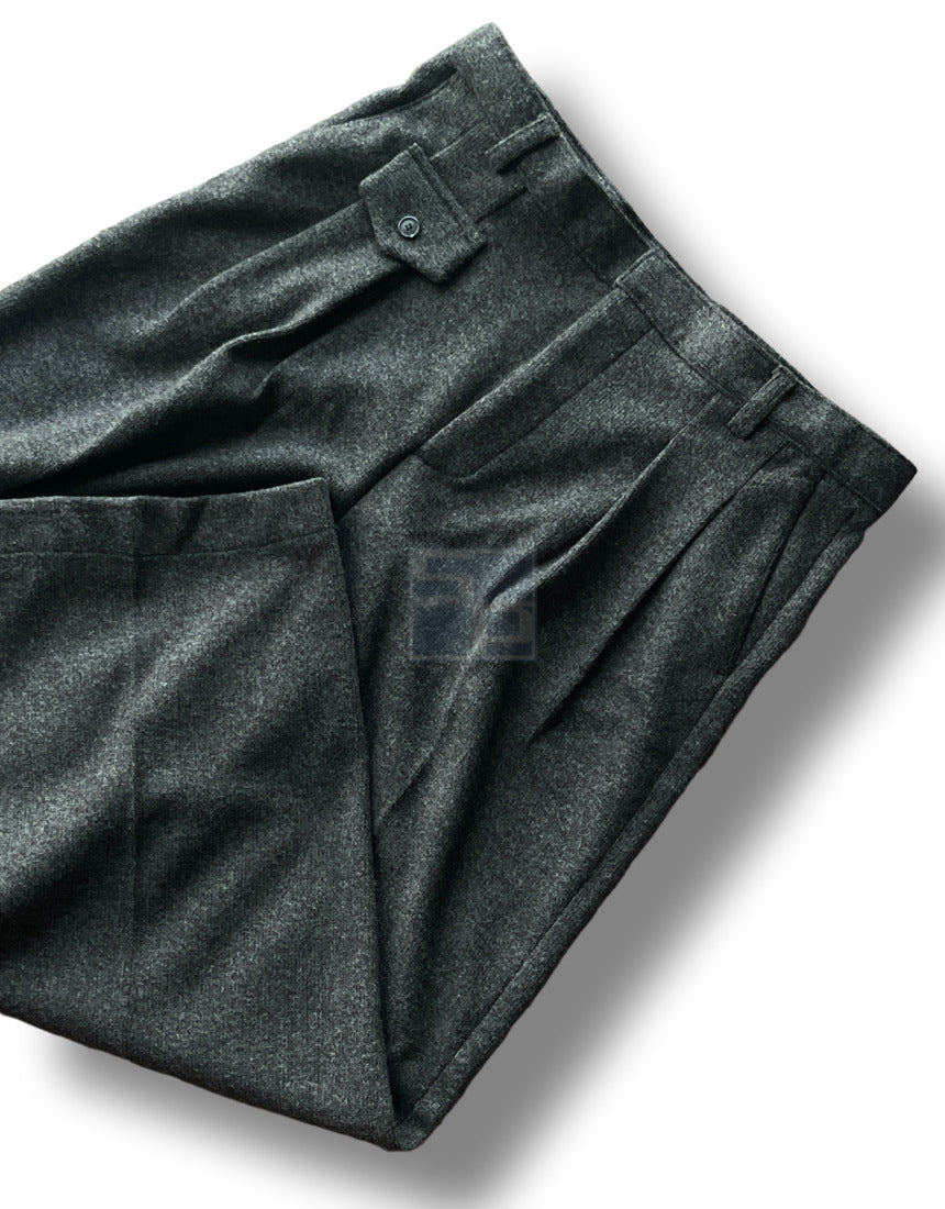 Sakariba Pintuck Wide Slacks Charcoal