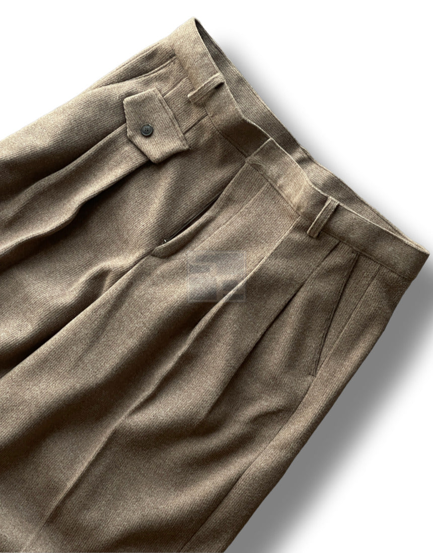Sakariba Pintuck Wide Slacks Brown
