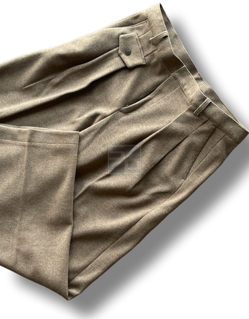 Sakariba Pintuck Wide Slacks Brown