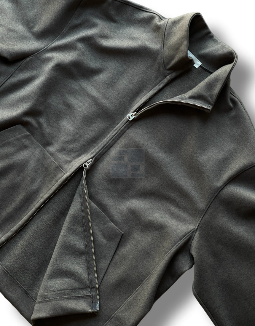 Woven Fleece 2way Zipup Jacket Khaki brown