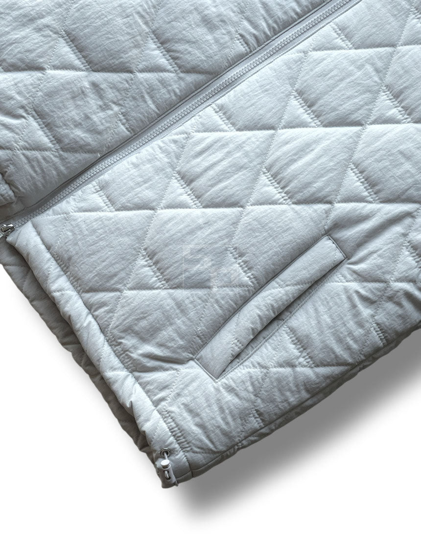 Diamond Quilting 2way Zipup Padding Jacket Black