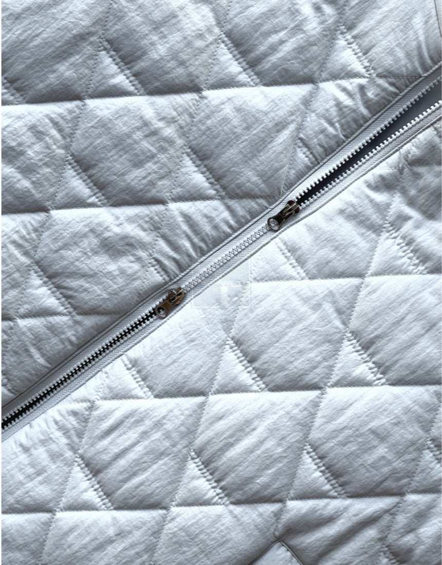 Diamond Quilting 2way Zipup Padding Jacket Black