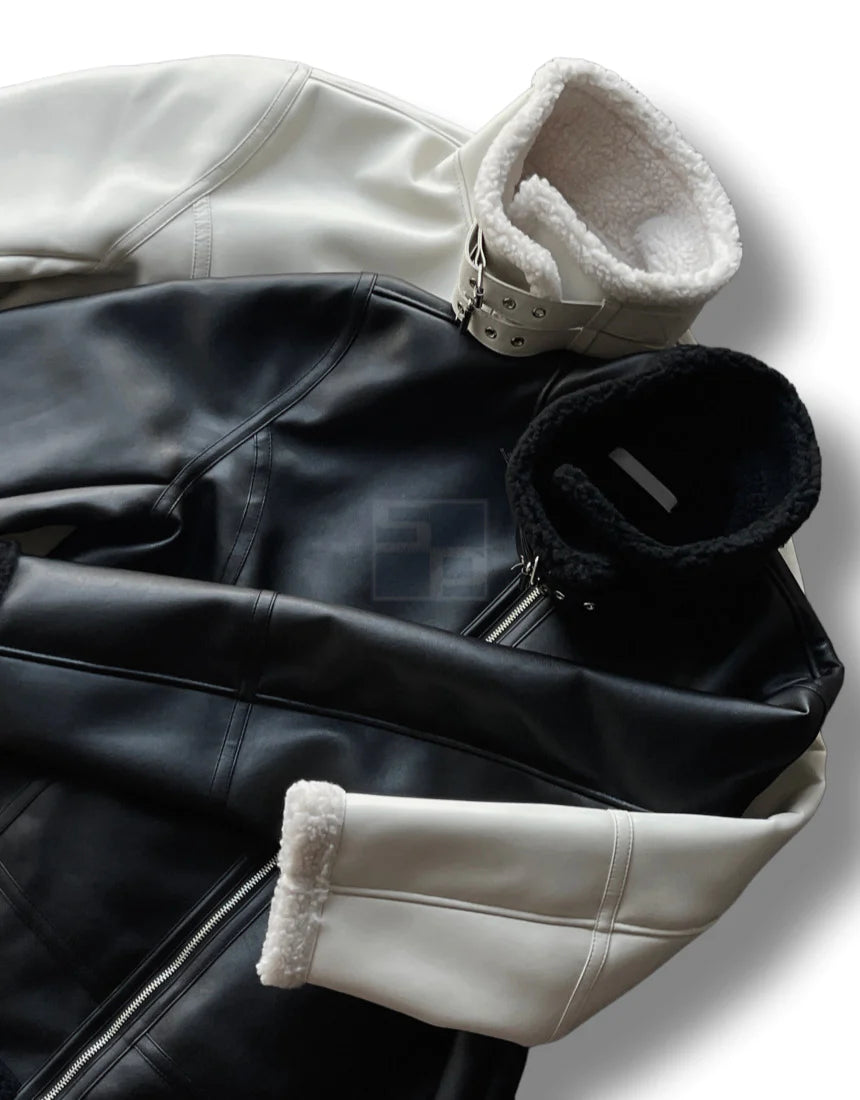 Casual Shearling Jacket Mustang Ivory