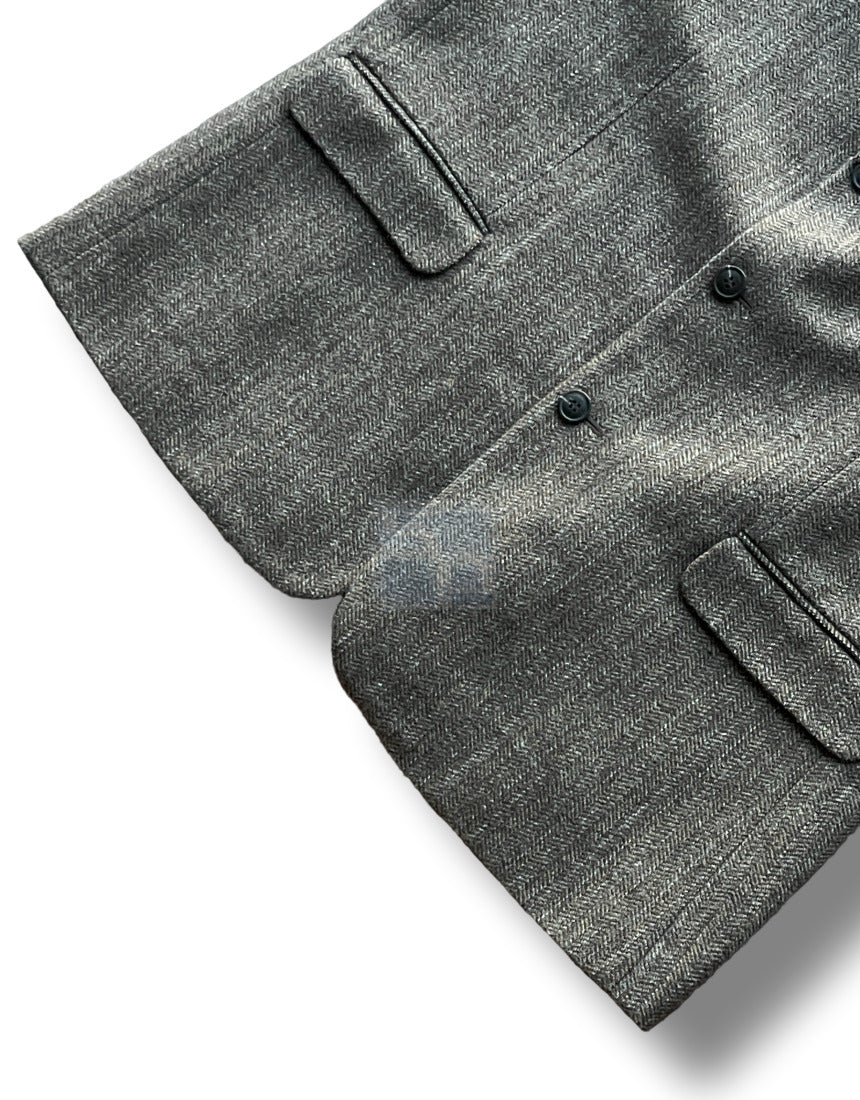 Herringbone 3 Button Casual Blazer Dark beige