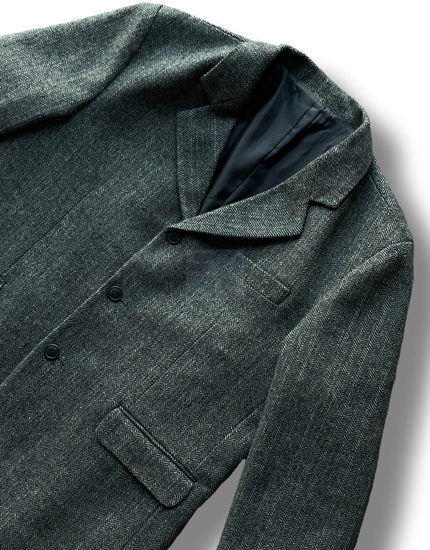 Herringbone 3 Button Casual Blazer Dark beige