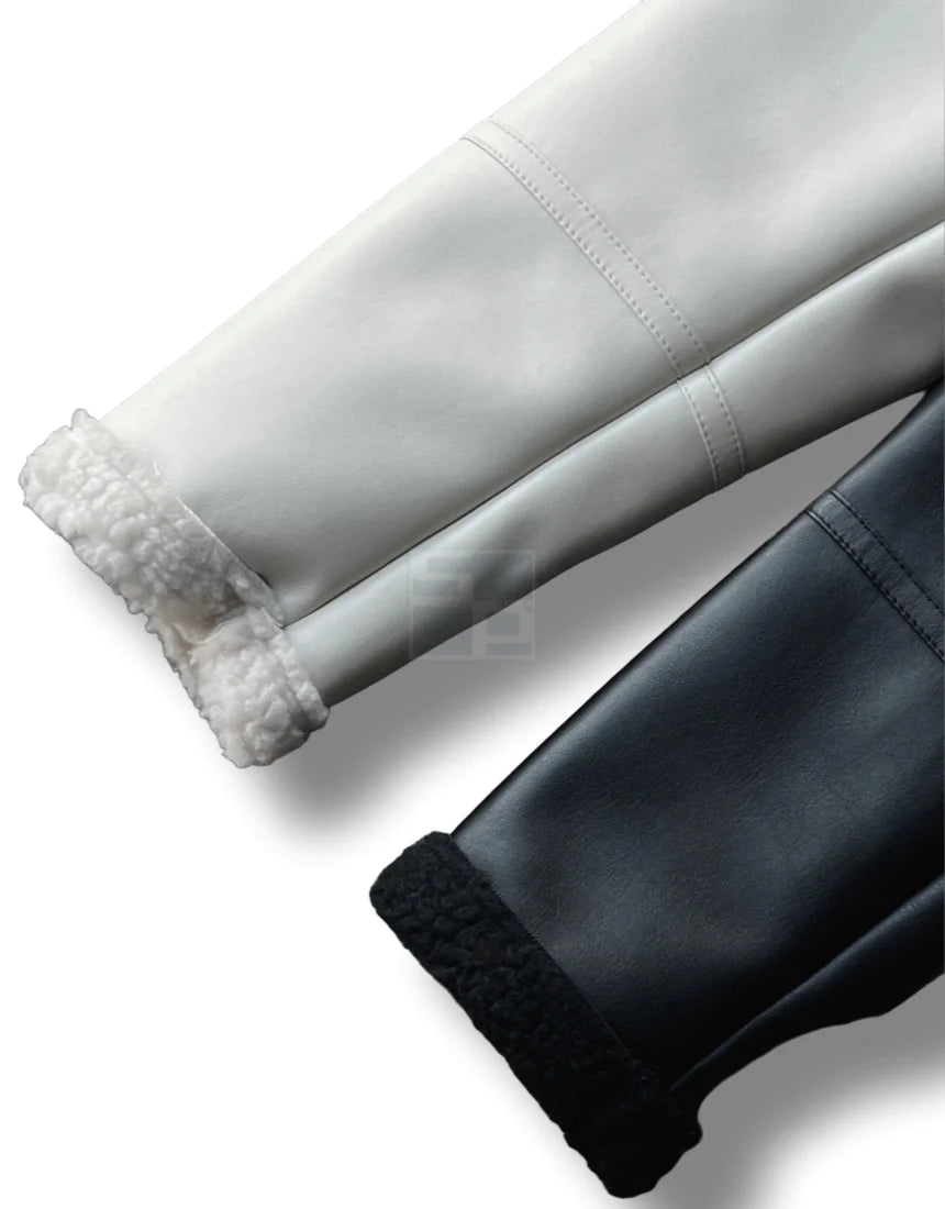 Casual Shearling Jacket Mustang Ivory