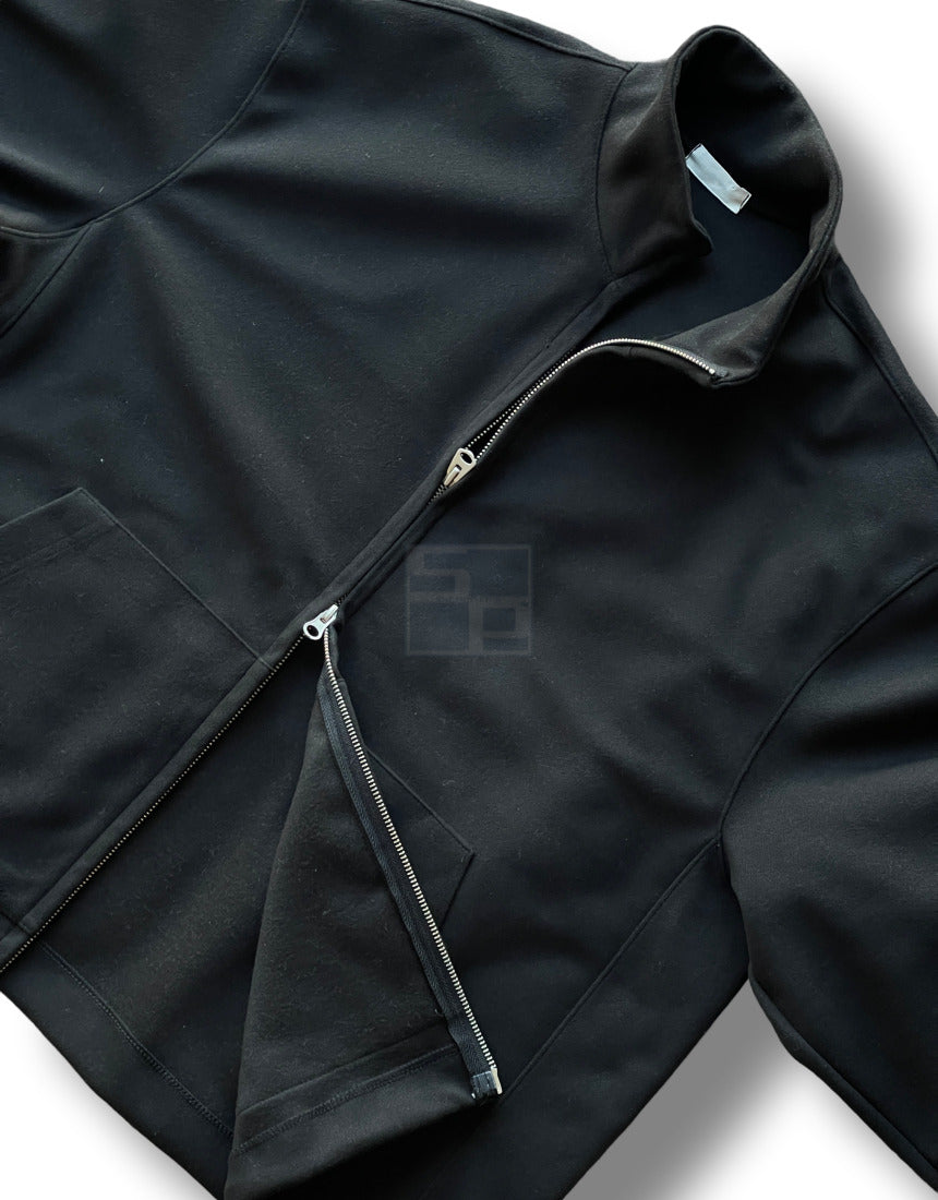 Woven Fleece 2way Zipup Jacket Khaki brown
