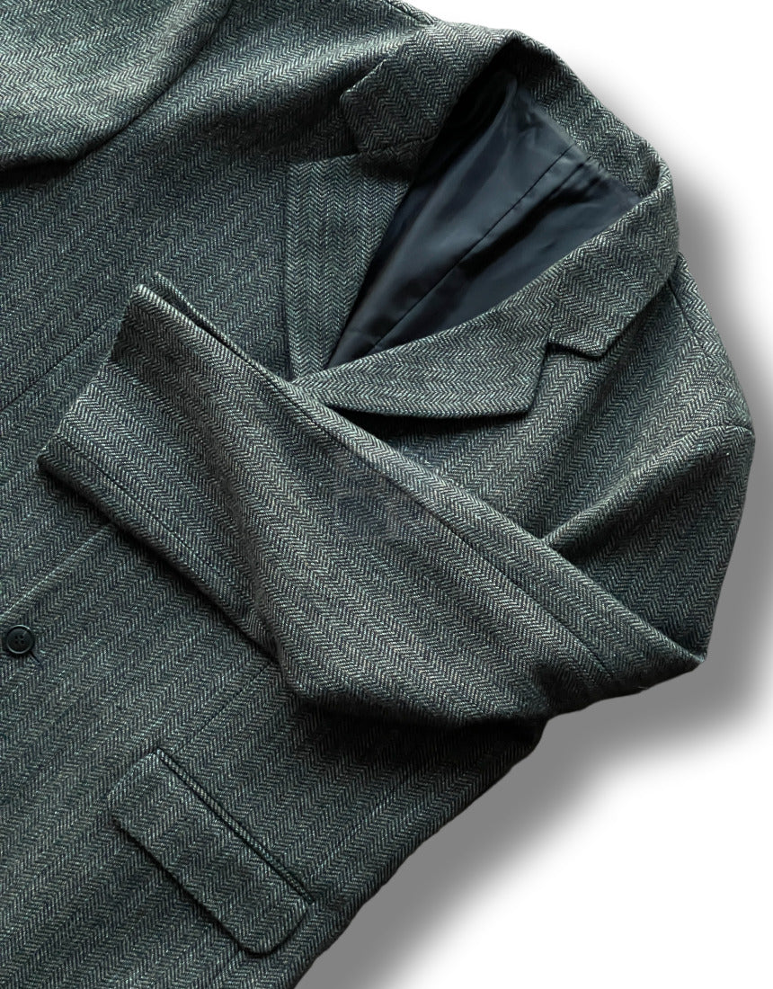 Herringbone 3 Button Casual Blazer Dark beige