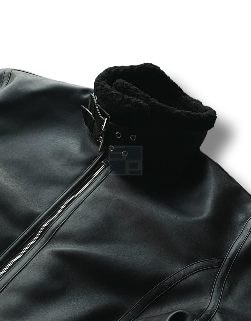 Casual Shearling Jacket Mustang Ivory