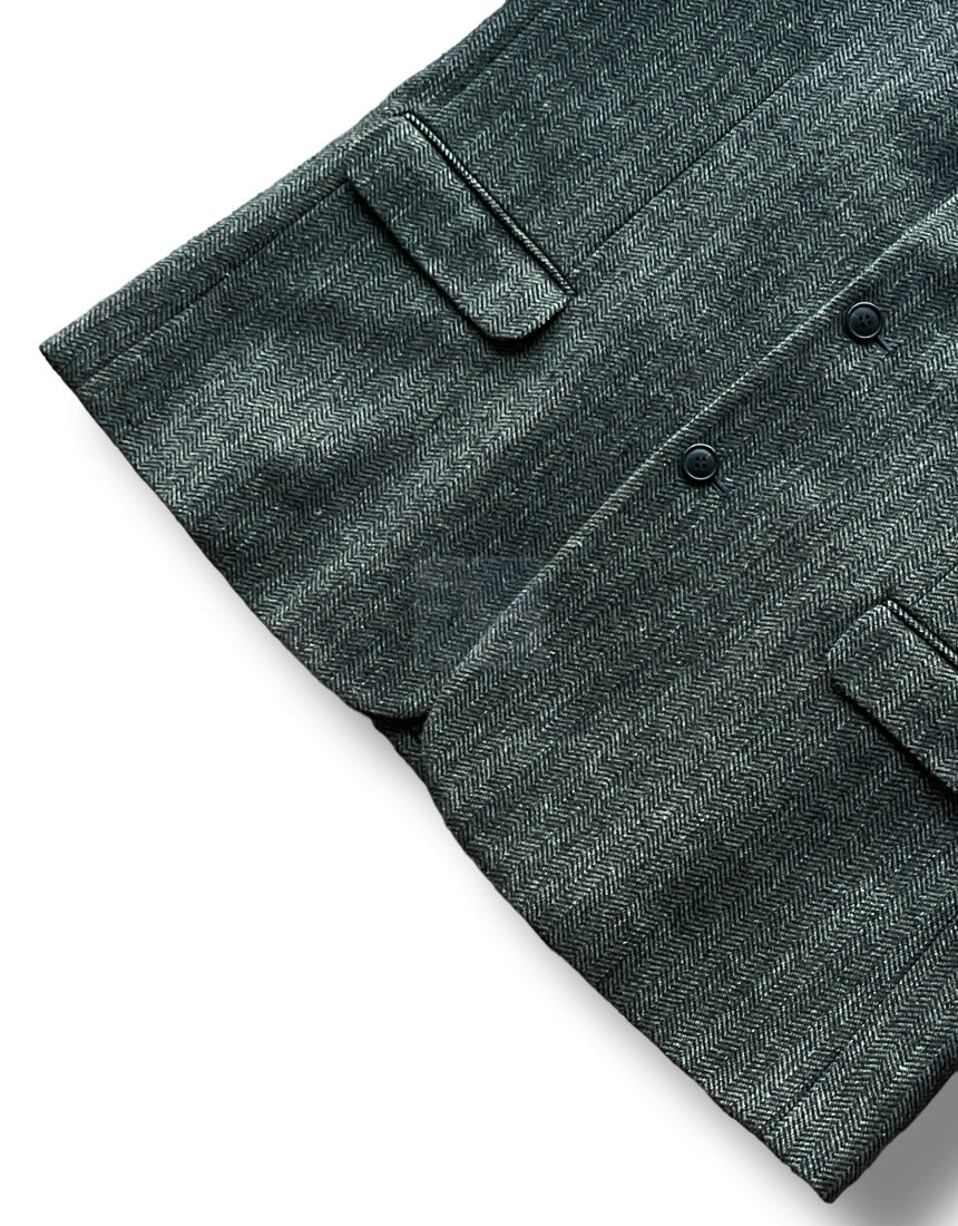 Herringbone 3 Button Casual Blazer Dark beige