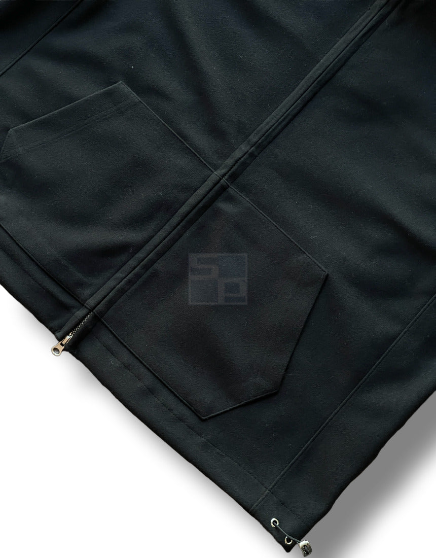 Woven Fleece 2way Zipup Jacket Khaki brown