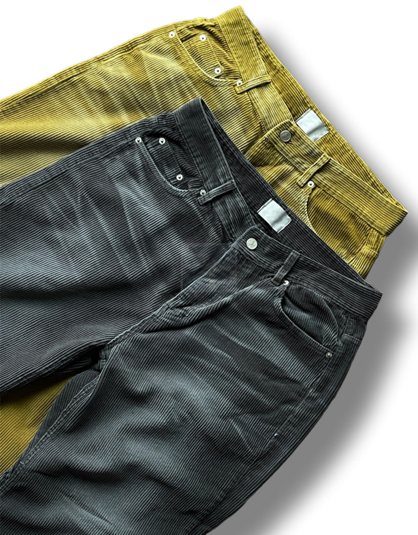 Embo Washing Wide Corduroy Pants Charcoal