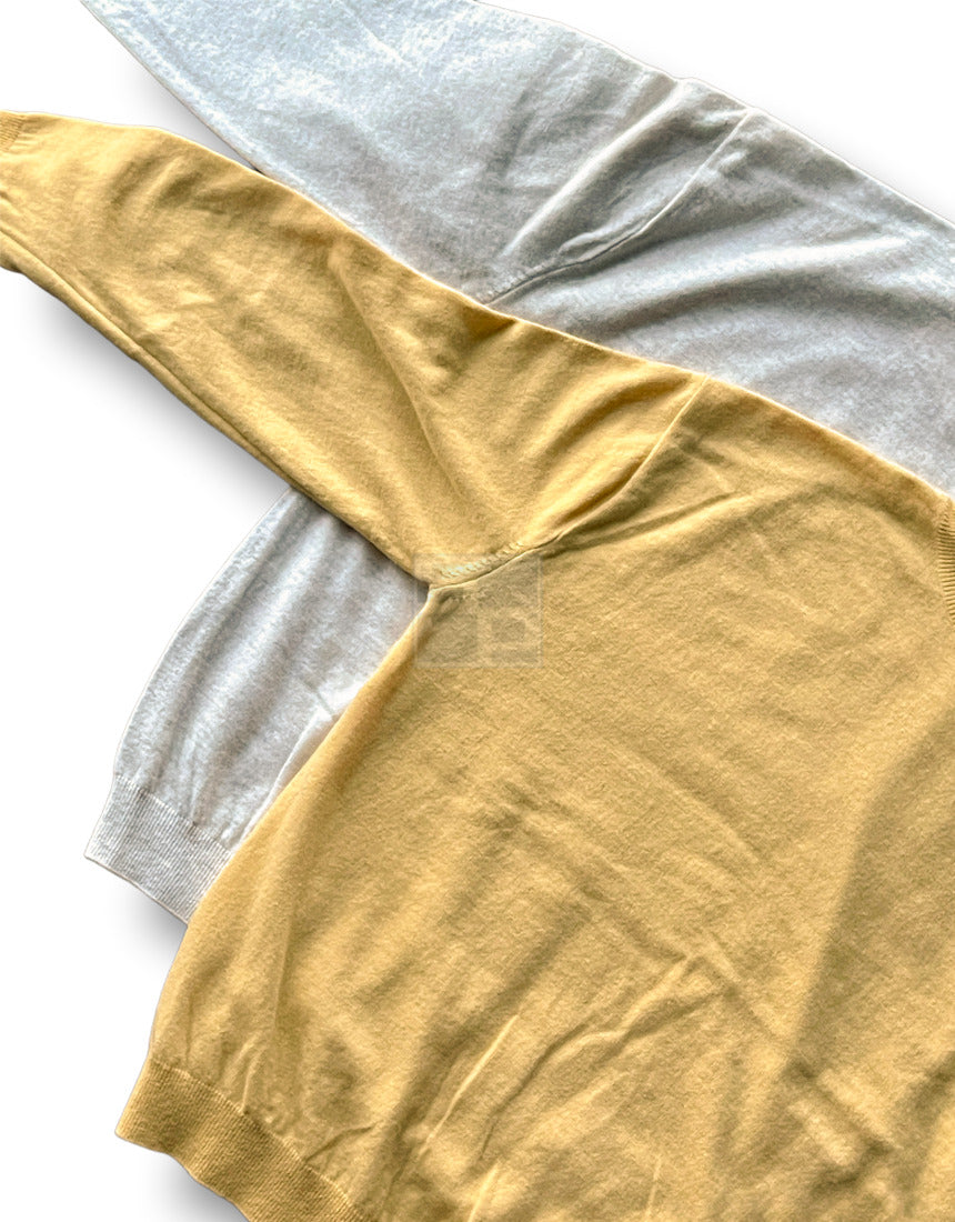Cashmere Slit Turtleneck Sweater Yellow