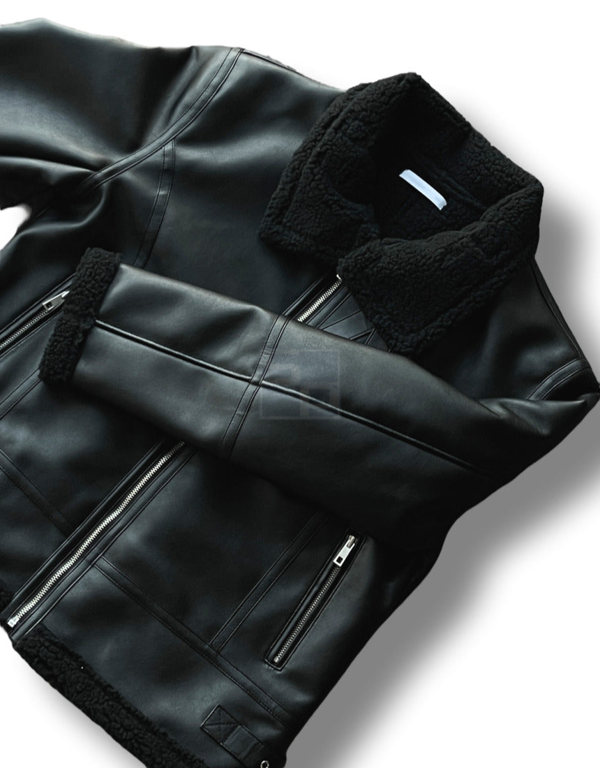 Casual Shearling Jacket Mustang Ivory