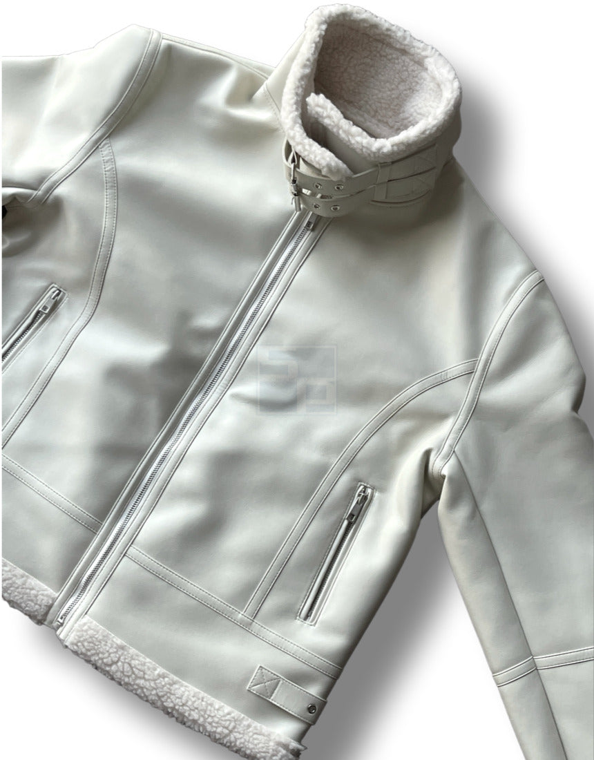 Casual Shearling Jacket Mustang Black