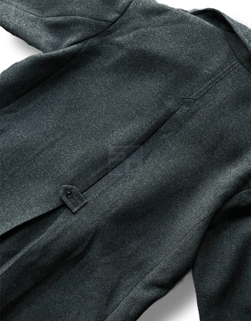 Back Slit Overfit Double Coat Black