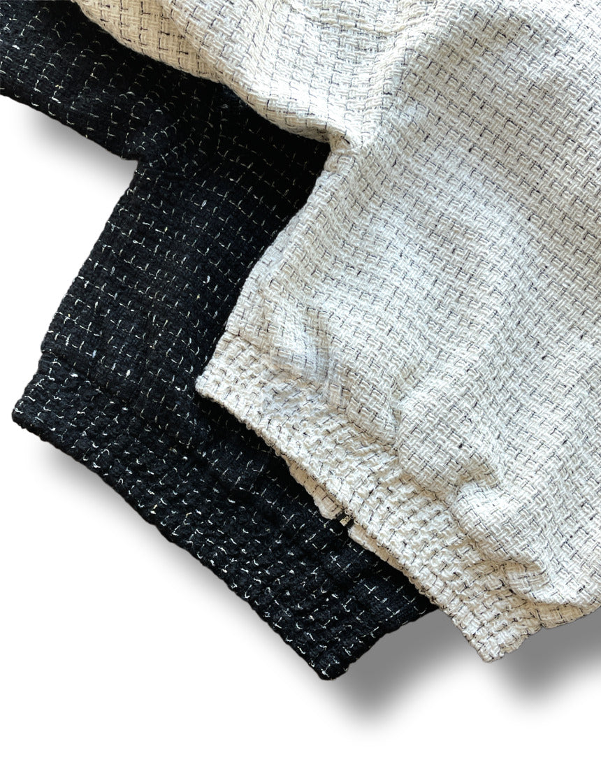 Tweed Cropped Wool Jumper Ivory