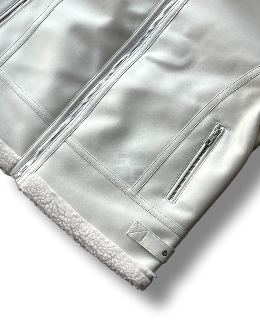 Casual Shearling Jacket Mustang Ivory