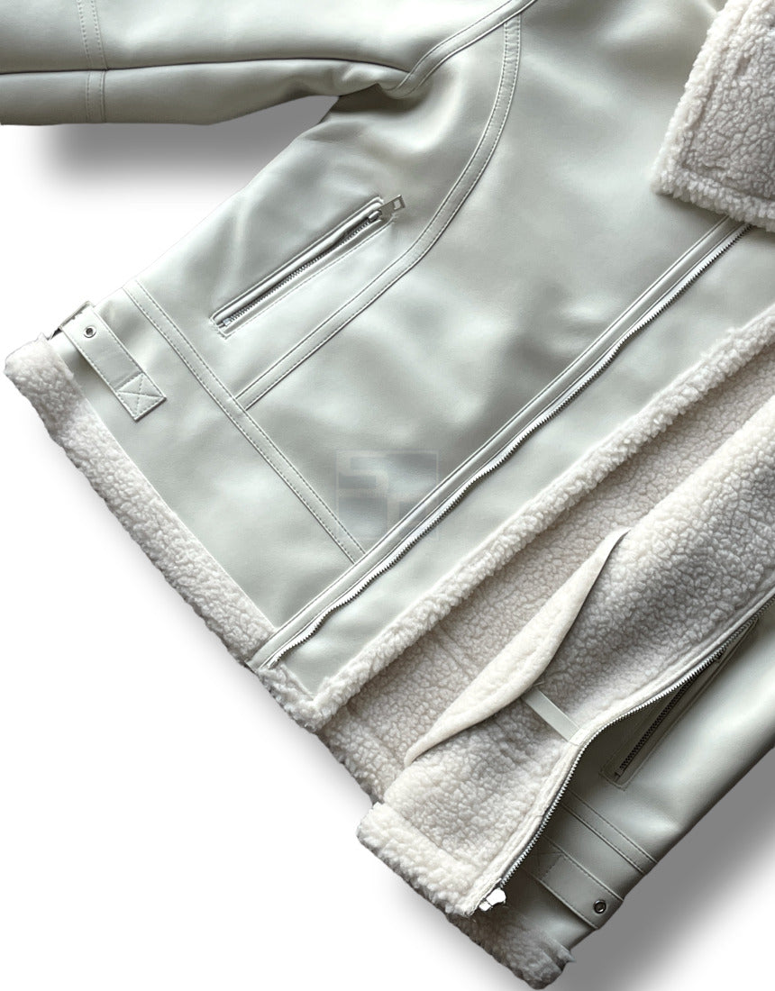 Casual Shearling Jacket Mustang Ivory