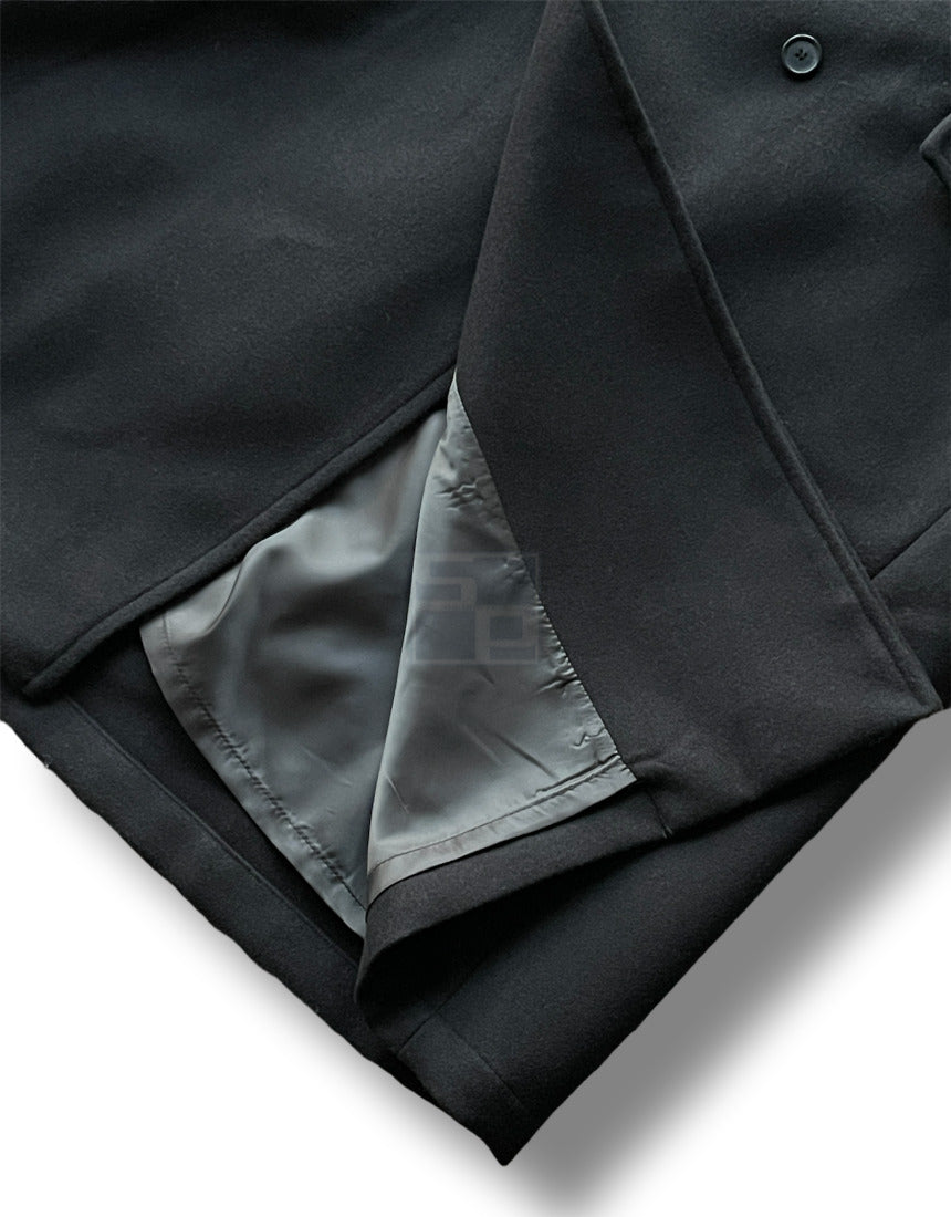 Back Slit Overfit Double Coat Charcoal