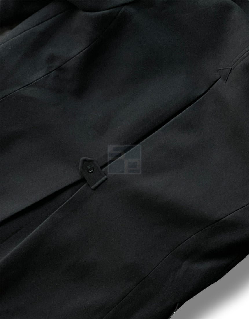 Back Slit Overfit Double Coat Charcoal