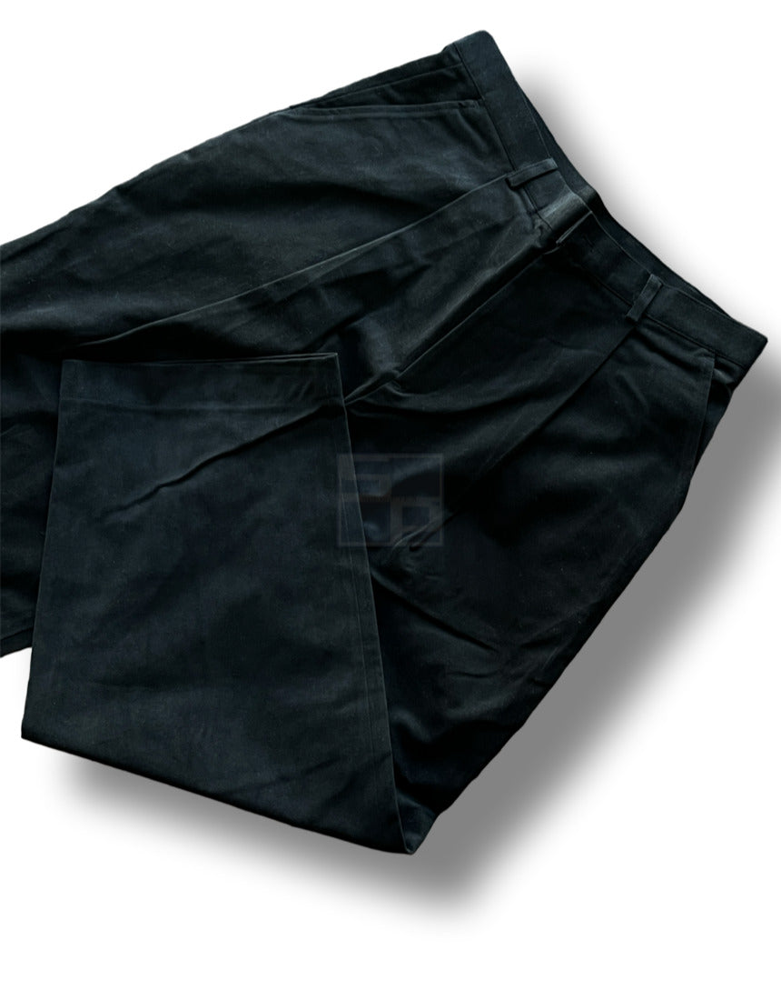 Back Buckle Fatigue Wide Pants White