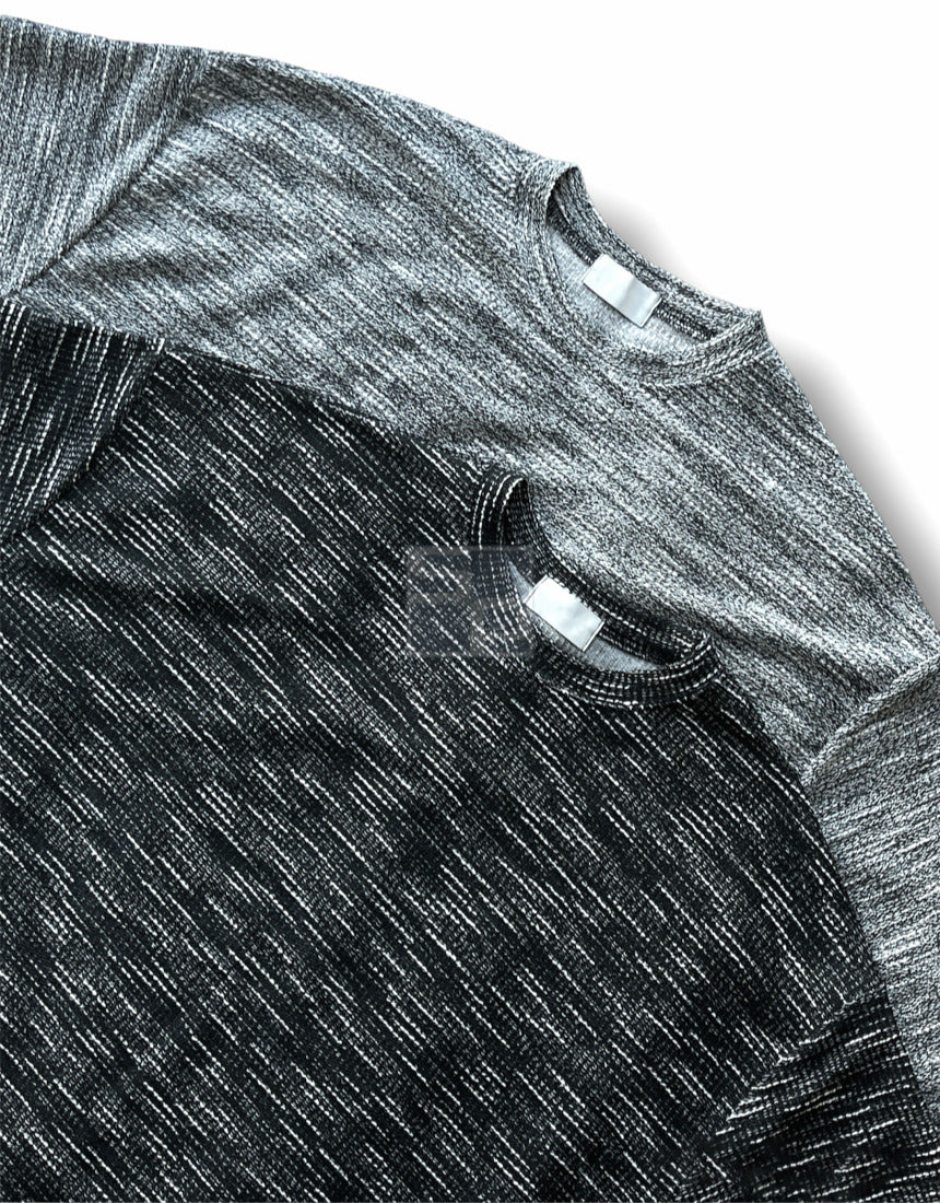 Rough Tweed Knit Black