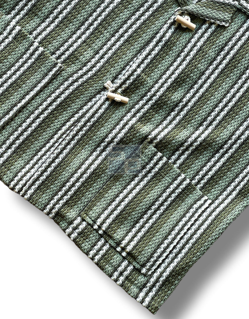 Toggle Stripe Knit Cardigan Khaki