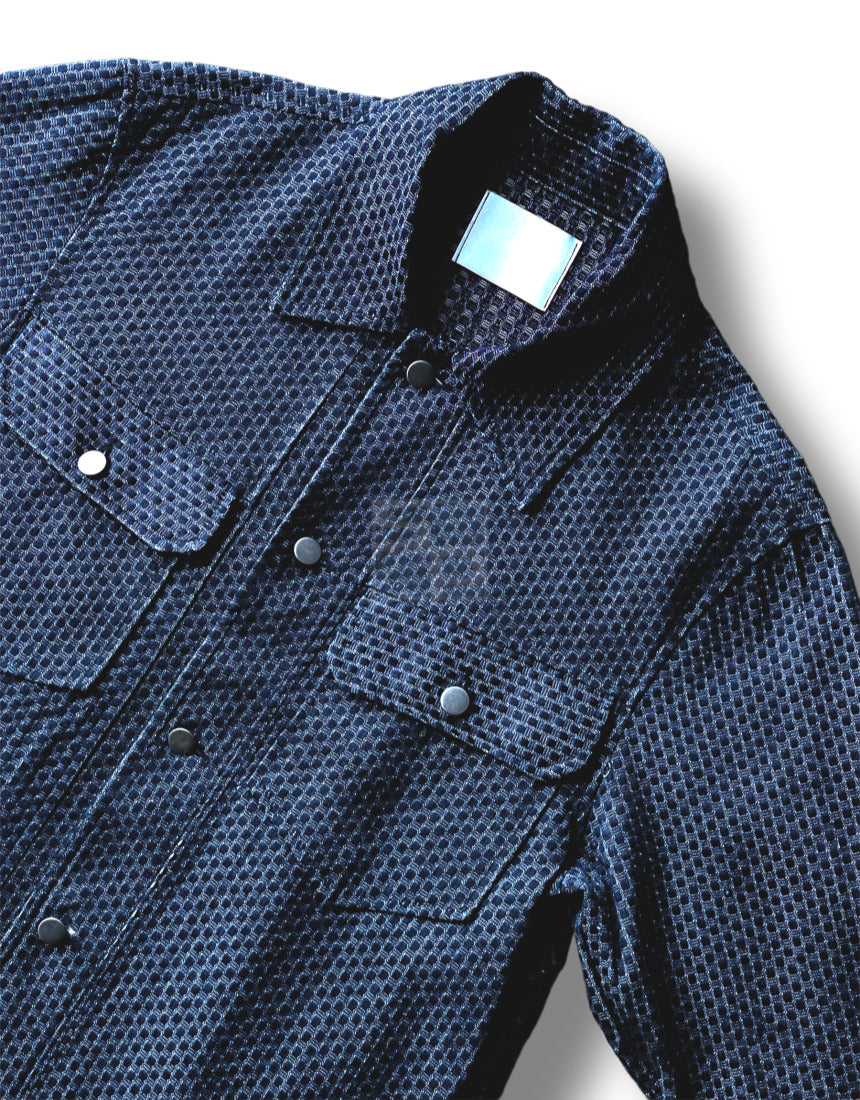 Crop Cutting Denim Jacket Dark blue