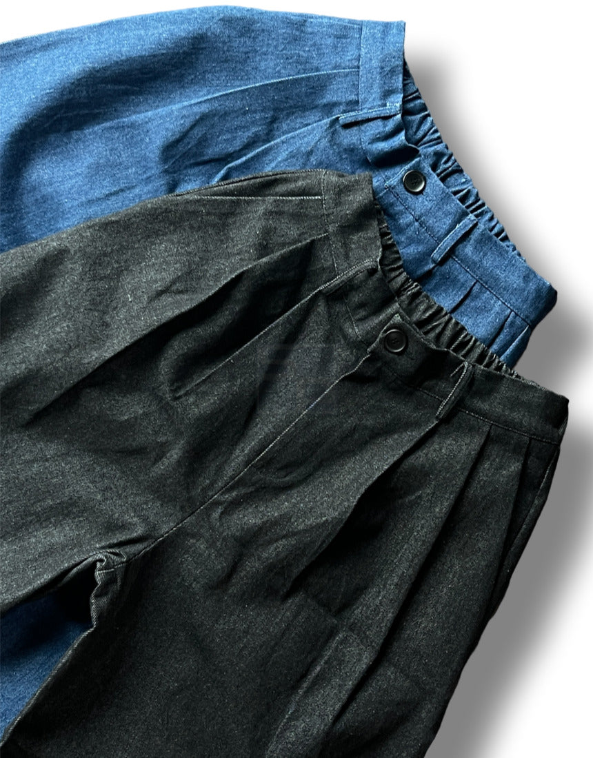 Two Tuck Balloon Denim Pants (2color)