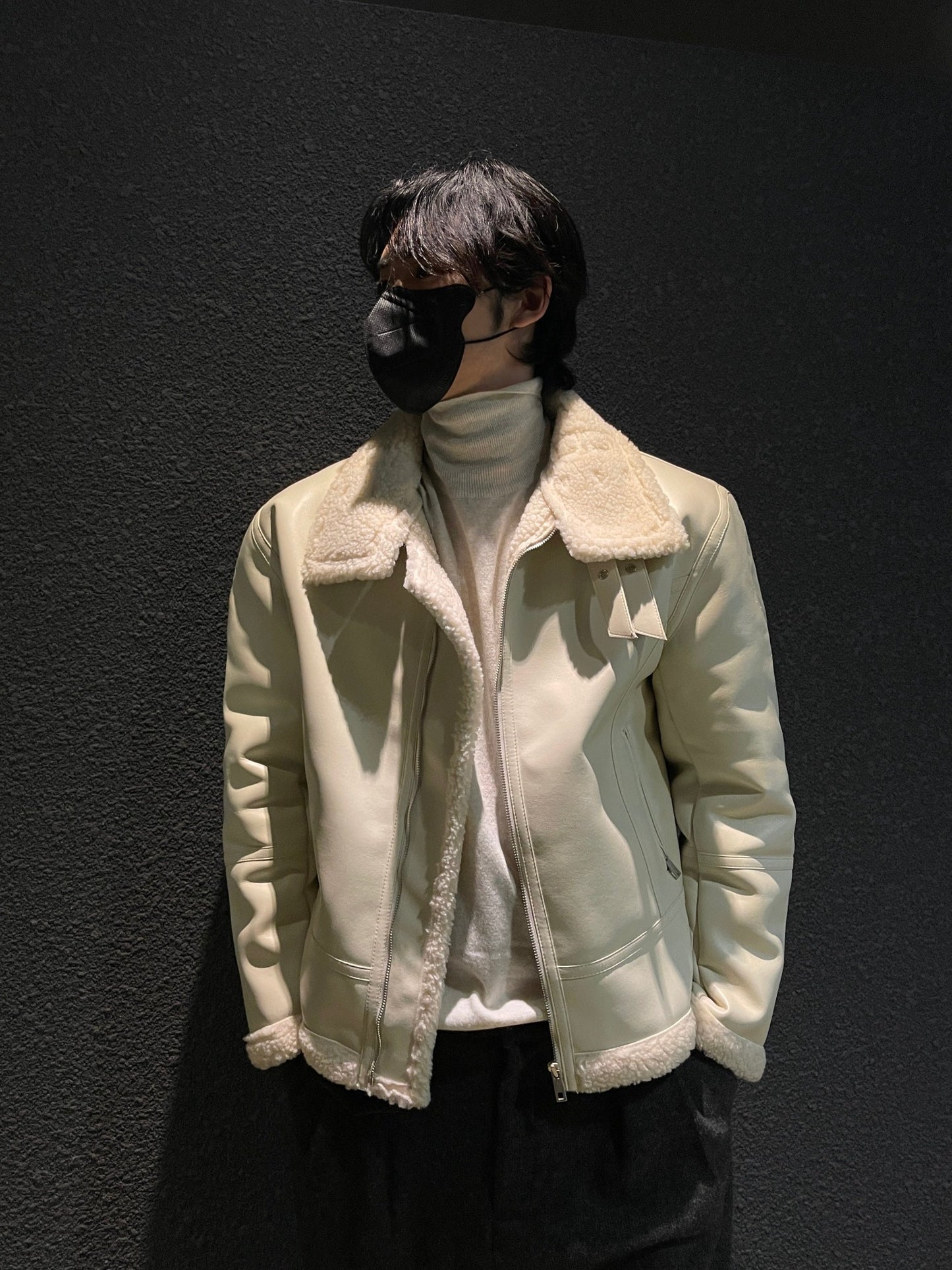 Cashmere Slit Turtleneck Sweater Oatmeal